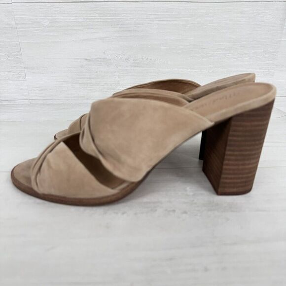 Madewell Gesine Mule Sandals Women 10 Taupe Suede Slip On Block Heel Open Toe - Picture 5 of 12